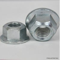 10 M12 x 1.25 or M12-1.25 Nylon Lock Nuts Zinc Plated Steel 