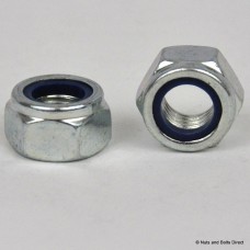 1/4" x 28 TPI Nylon Insert Self-Locking Hex Nut, Imperial, UNF, Grade B Steel, Zinc Plate