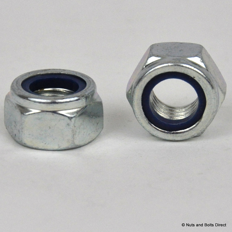 7/16" x 20 TPI Nylon Insert Self-Locking Hex Nut, Imperial, UNF, Grade B Steel, Zinc Plate